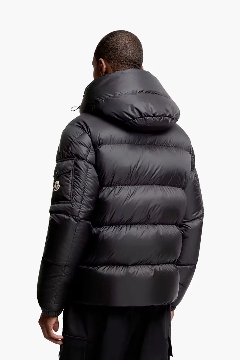 MONCLER Men Couyere Hooded Short Down Jacket in Black Polyamide 2