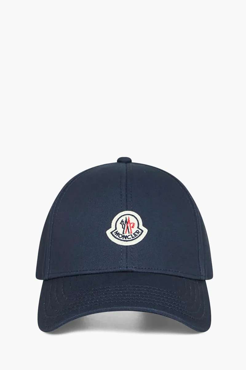 MONCLER Logo Baseball Cap in Navy Cotton Canvas 0