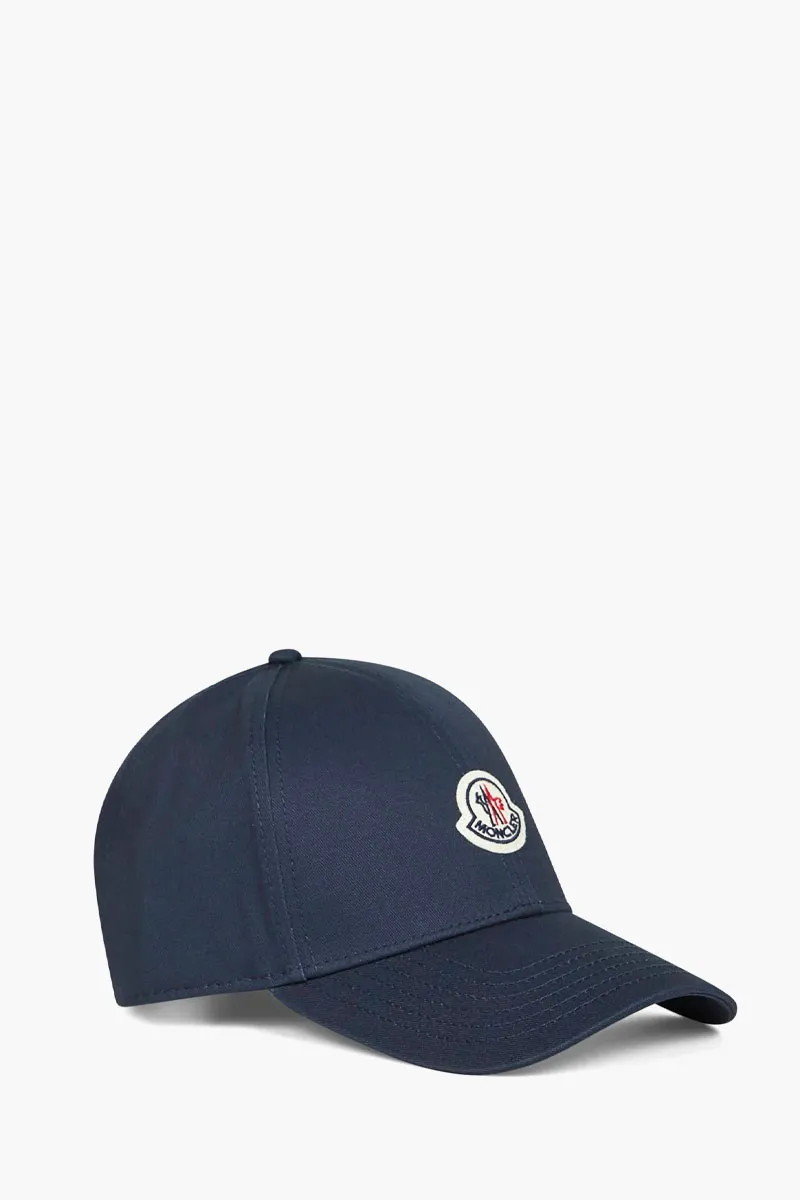 MONCLER Logo Baseball Cap in Navy Cotton Canvas 1