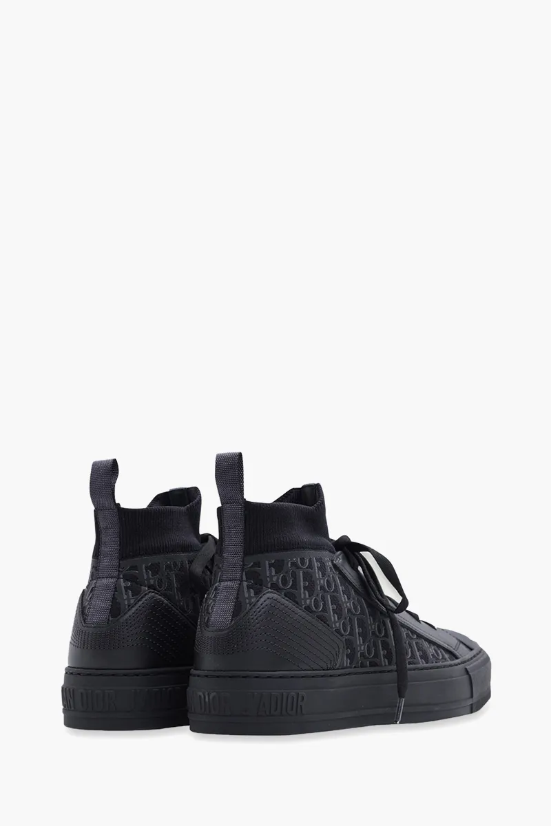 CHRISTIAN DIOR Walk n Dior Oblique Mid Top Sneakers in All Black 2