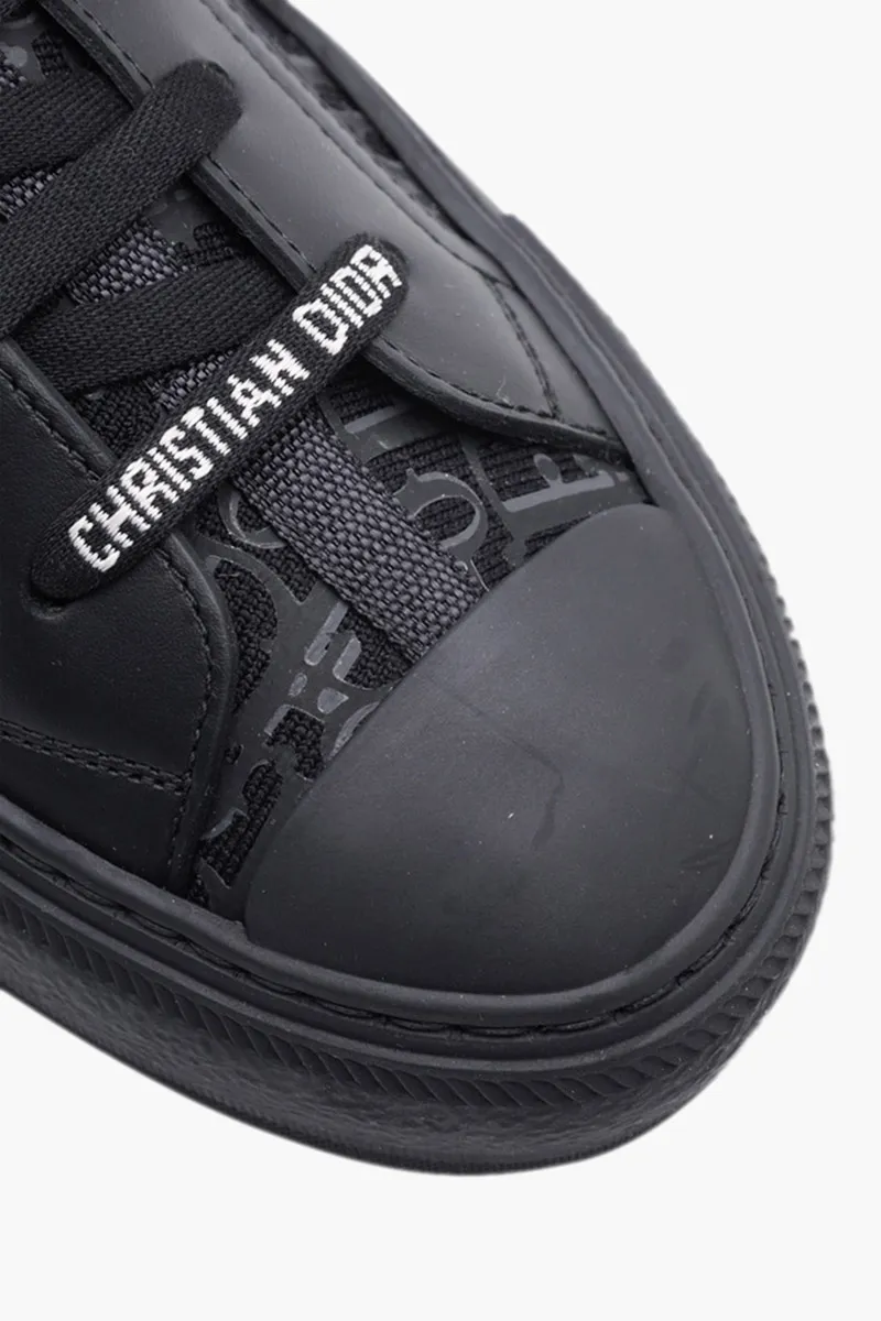 CHRISTIAN DIOR Walk n Dior Oblique Mid Top Sneakers in All Black 3