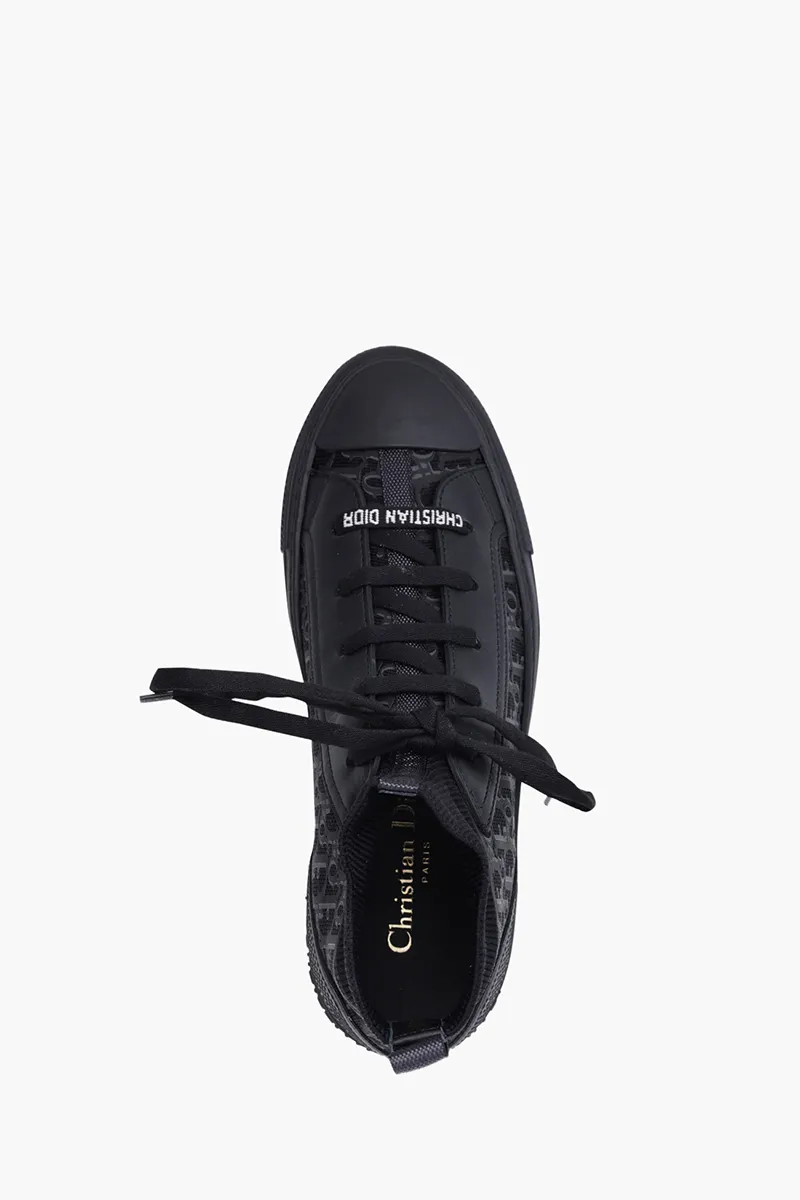 CHRISTIAN DIOR Walk n Dior Oblique Mid Top Sneakers in All Black 4