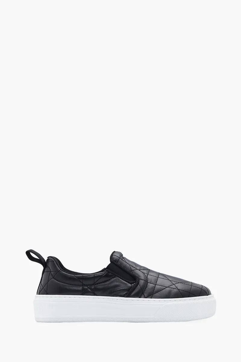 CHRISTIAN DIOR Solar Padded Slip-On Sneakers in Black Quilted 0