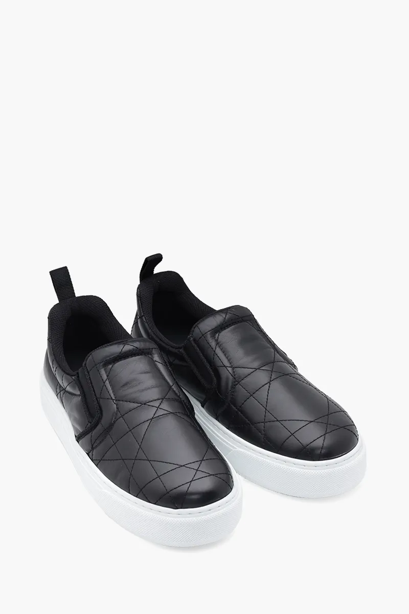 CHRISTIAN DIOR Solar Padded Slip-On Sneakers in Black Quilted 1