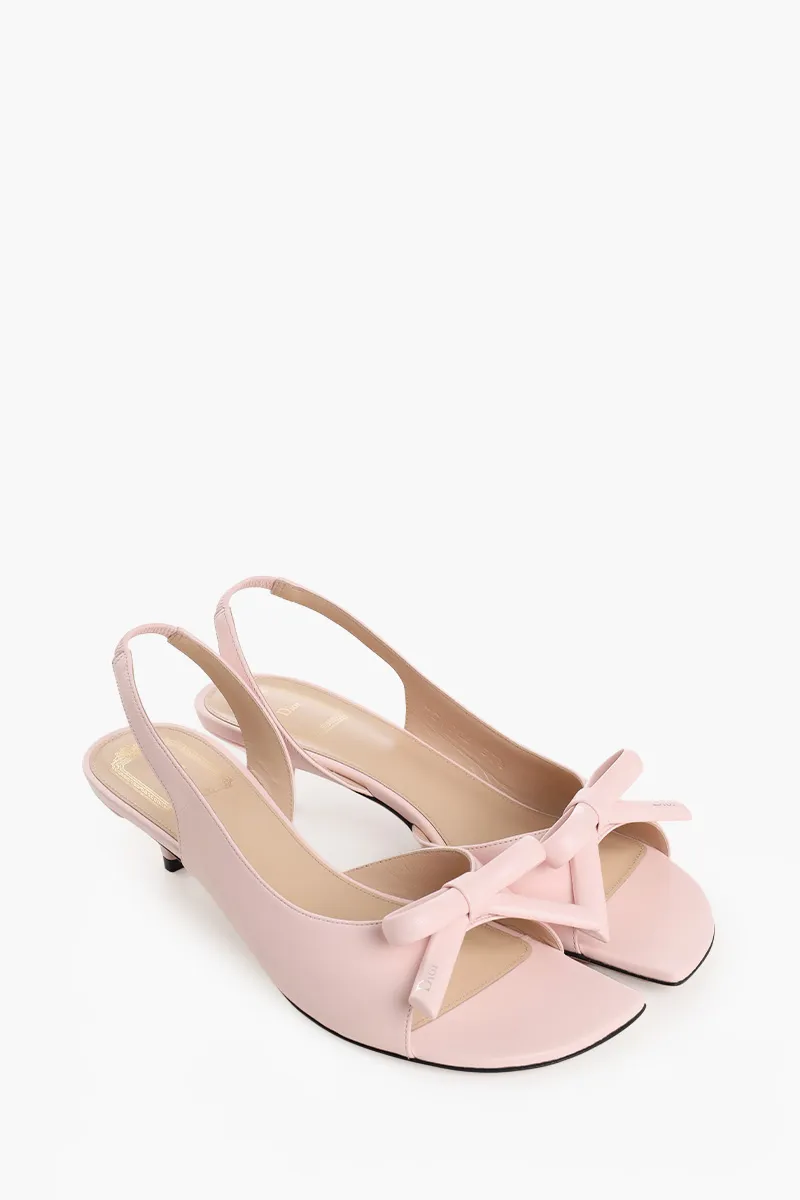 CHRISTIAN DIOR Dior Bow Slingback Sandals Pumps 40mm in Pink Lambskin 2