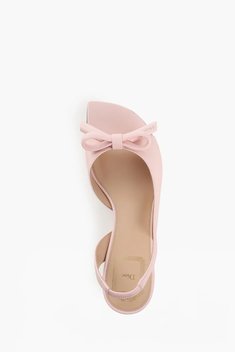 CHRISTIAN DIOR Dior Bow Slingback Sandals Pumps 40mm in Pink Lambskin 4