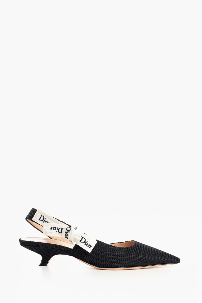CHRISTIAN DIOR J'Adior Slingback Pumps 35mm in Black Technical Fabric 0