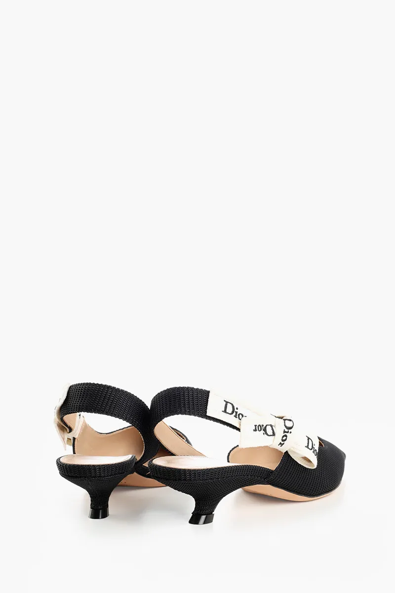 CHRISTIAN DIOR J'Adior Slingback Pumps 35mm in Black Technical Fabric 1