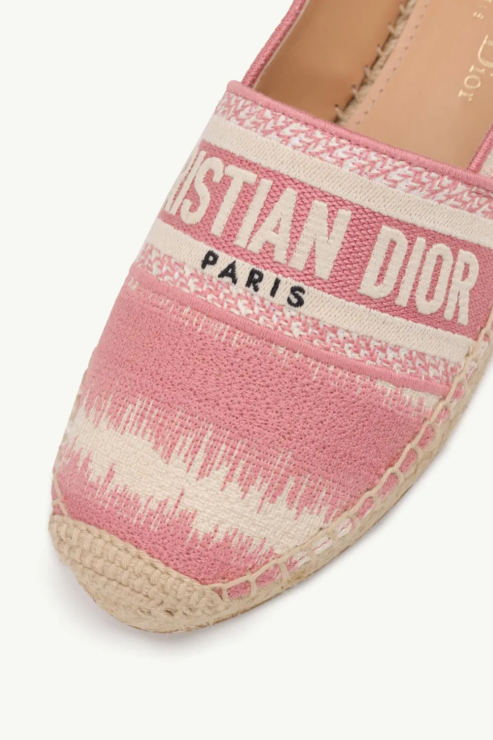CHRISTIAN DIOR Granville D-Stripes Embroidered Espadrilles in Dark Nude 4