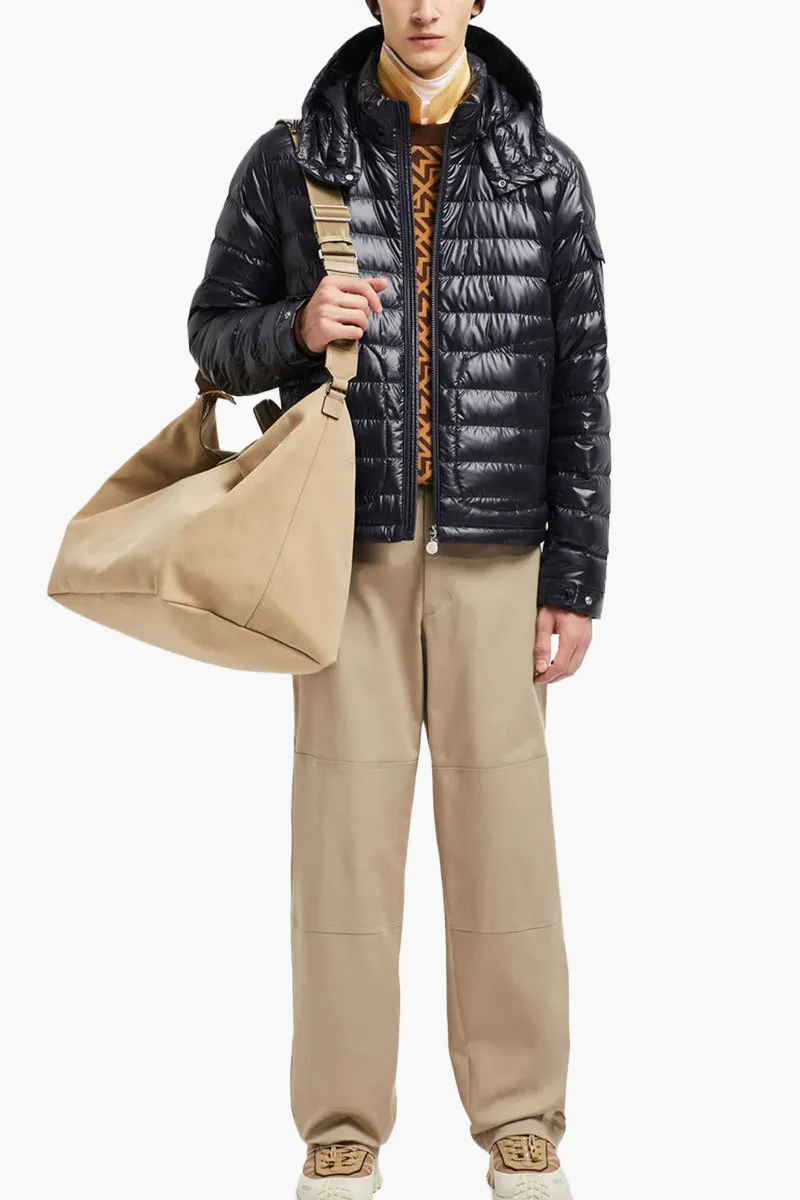 MONCLER Men Lauros Short Hooded Down Jacket in Blue Nylon 2
