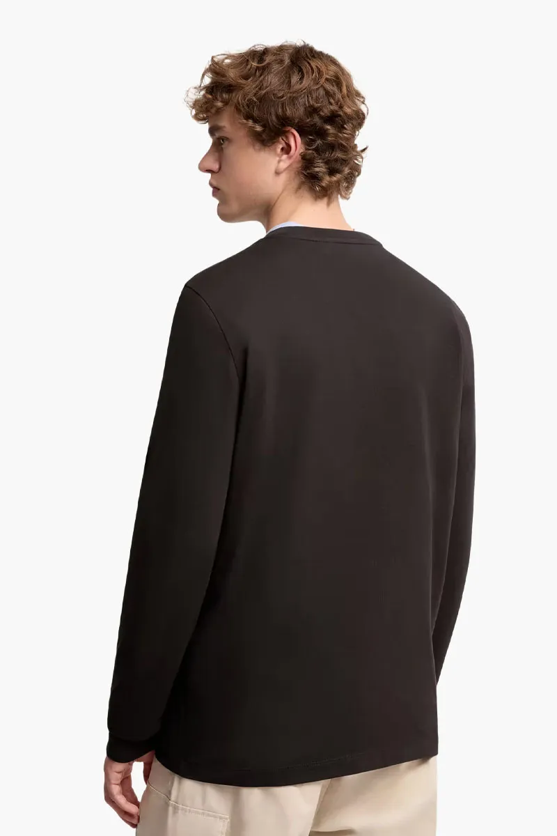 MONCLER Men Logo Long Sleeve T-Shirt in Black Cotton 2