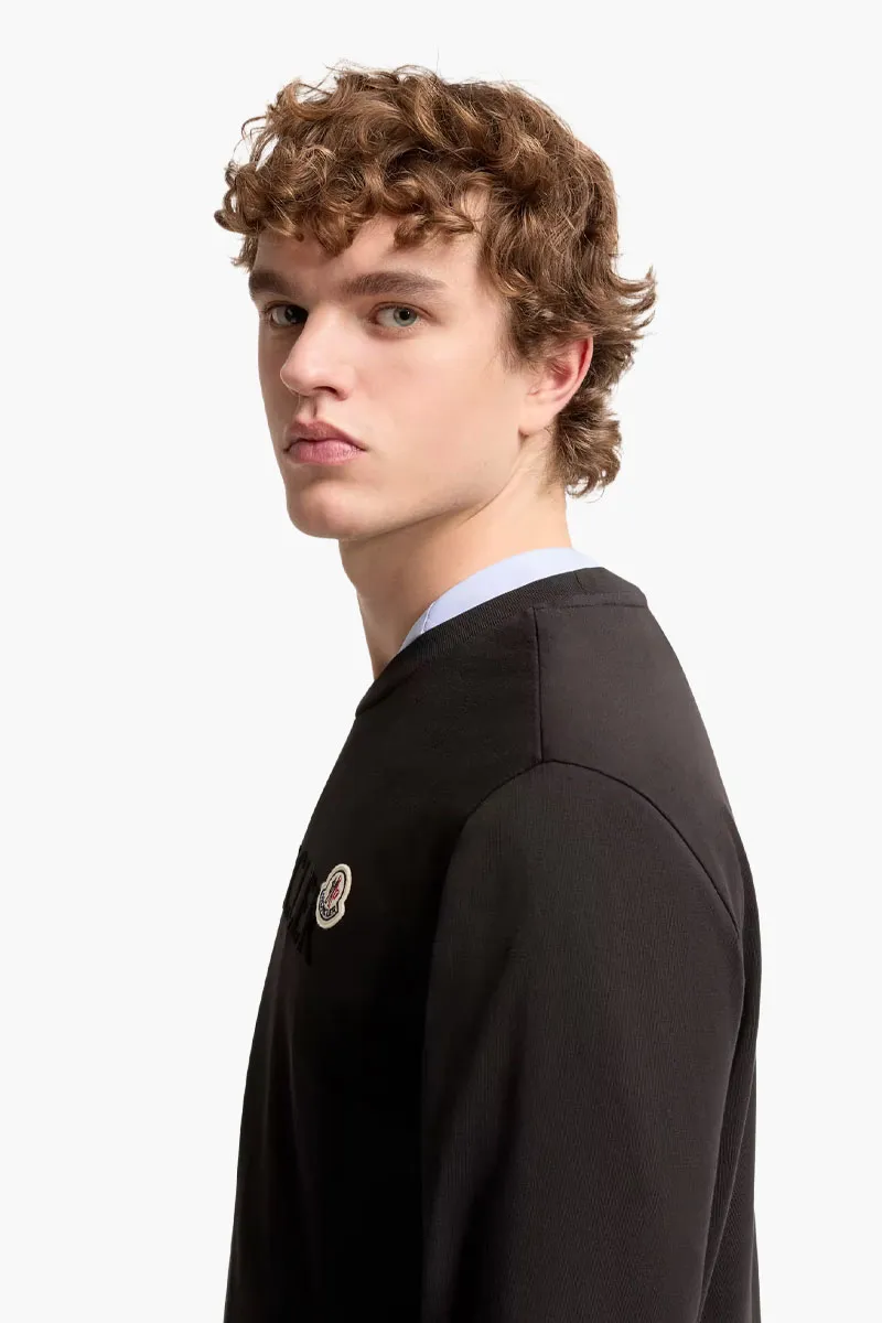 MONCLER Men Logo Long Sleeve T-Shirt in Black Cotton 3