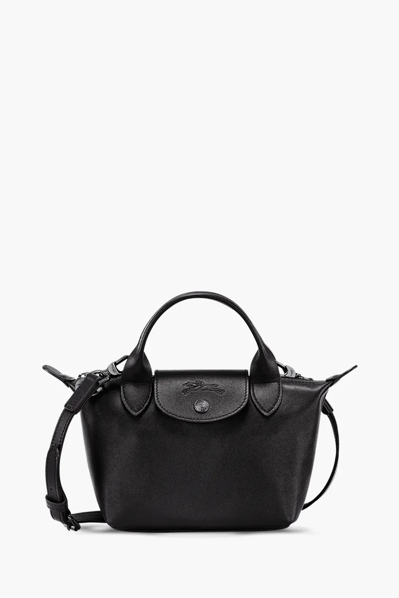 LONGCHAMP Mini Le Pliage Xtra Handbag Black Cowhide Leather 0