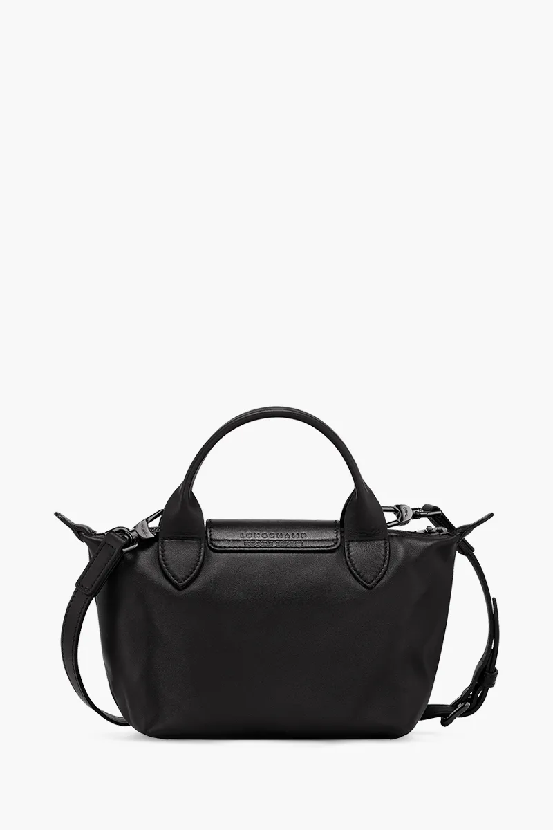 LONGCHAMP Mini Le Pliage Xtra Handbag Black Cowhide Leather 1