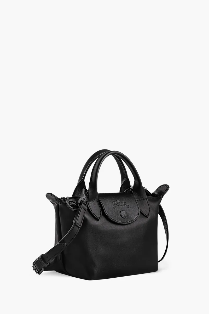 LONGCHAMP Mini Le Pliage Xtra Handbag Black Cowhide Leather 2