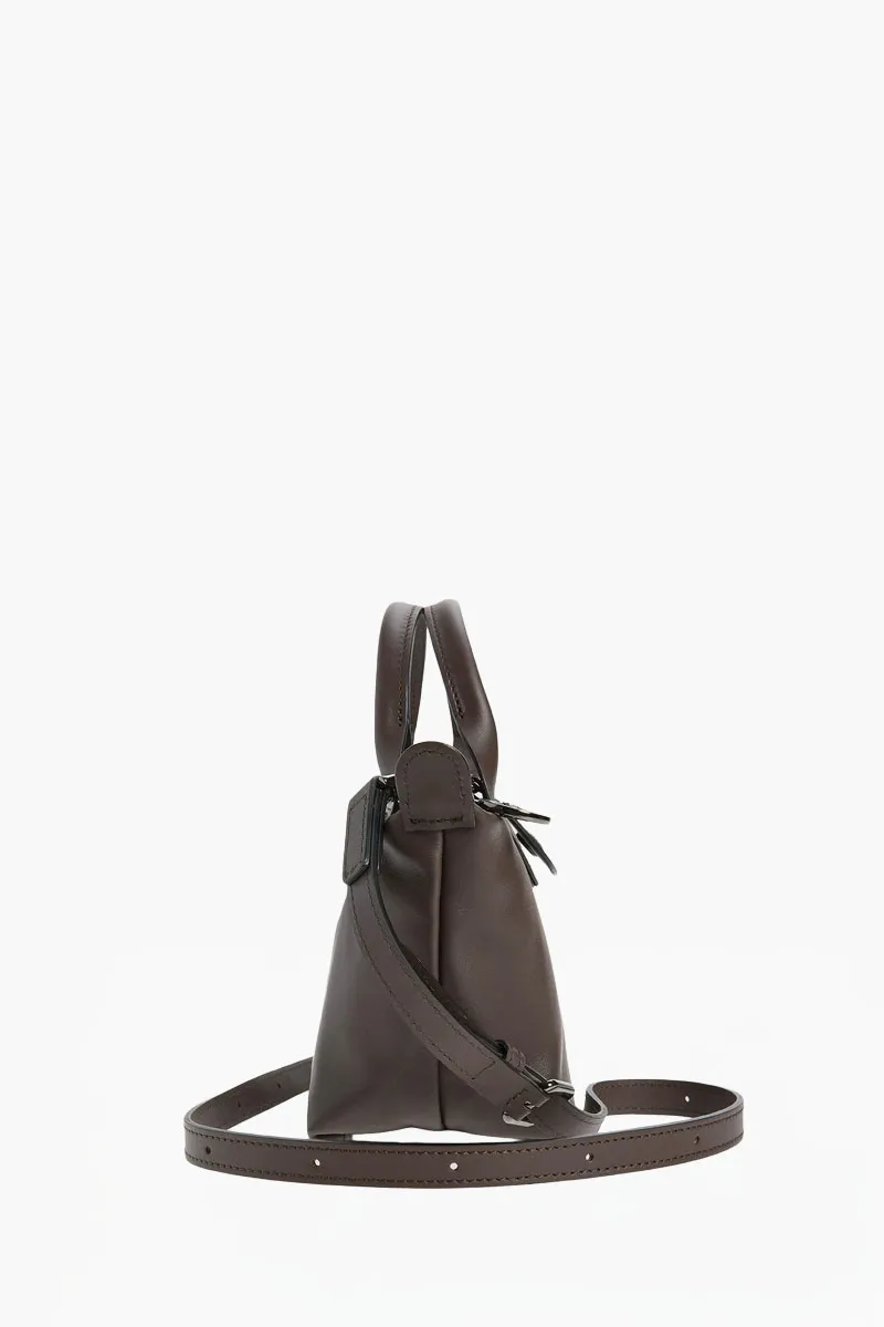 LONGCHAMP Mini Le Pliage Xtra Handbag Mocha Cowhide Leather 1