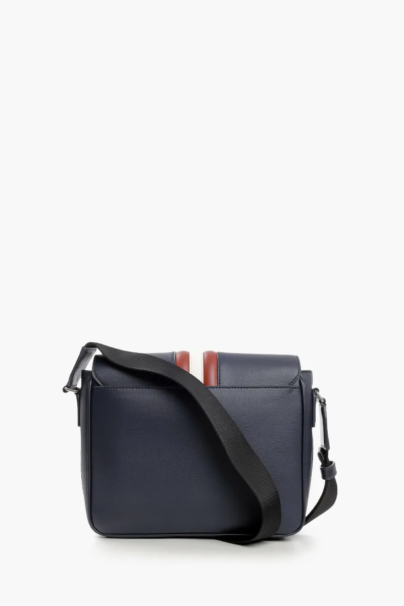 BALLY Mythos Flap Crossbody Bag in Blue/Red/White Recycled Bovine Leather 2
