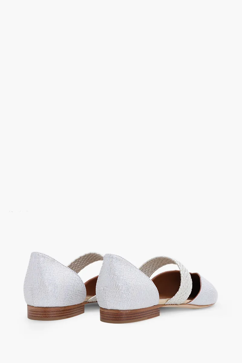 MALONE SOULIERS Maisie Flat Pumps in Silver/Silver Glittered 2