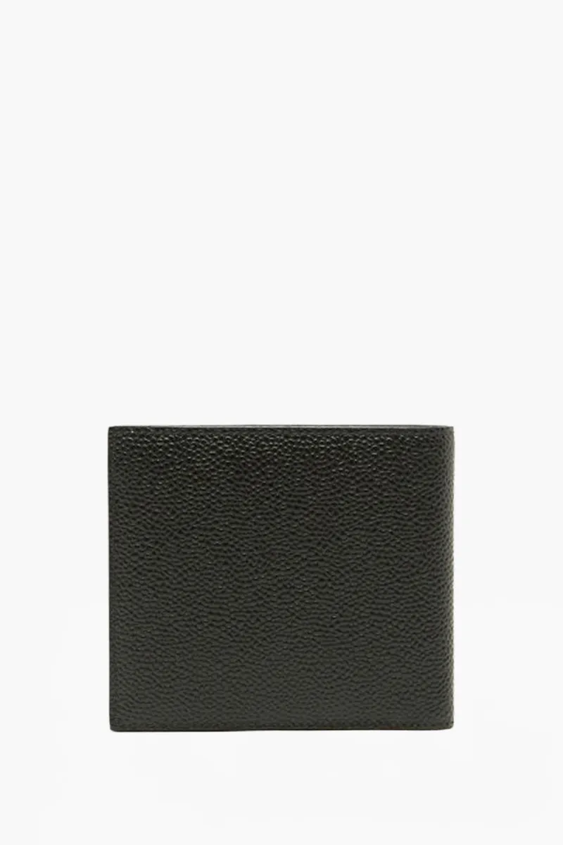 THOM BROWNE Pebble Textured Bifold Wallet in Black 1