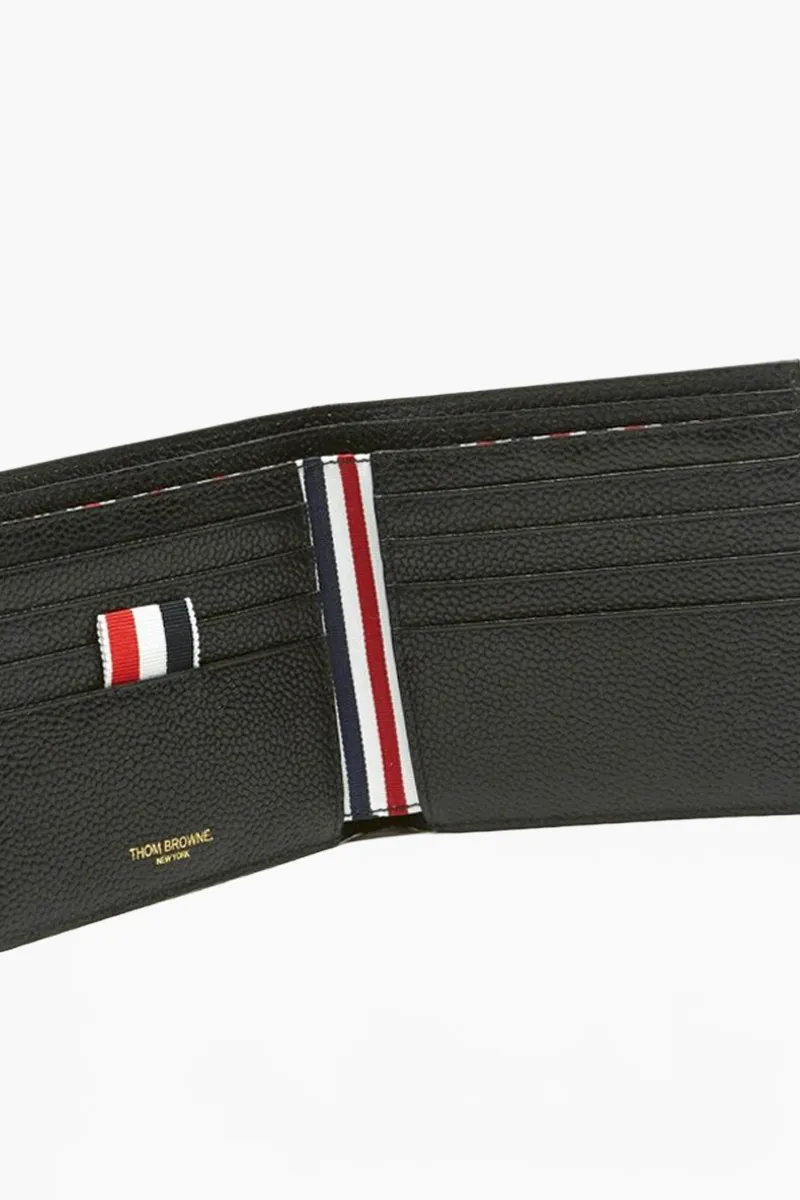 THOM BROWNE Pebble Textured Bifold Wallet in Black 2