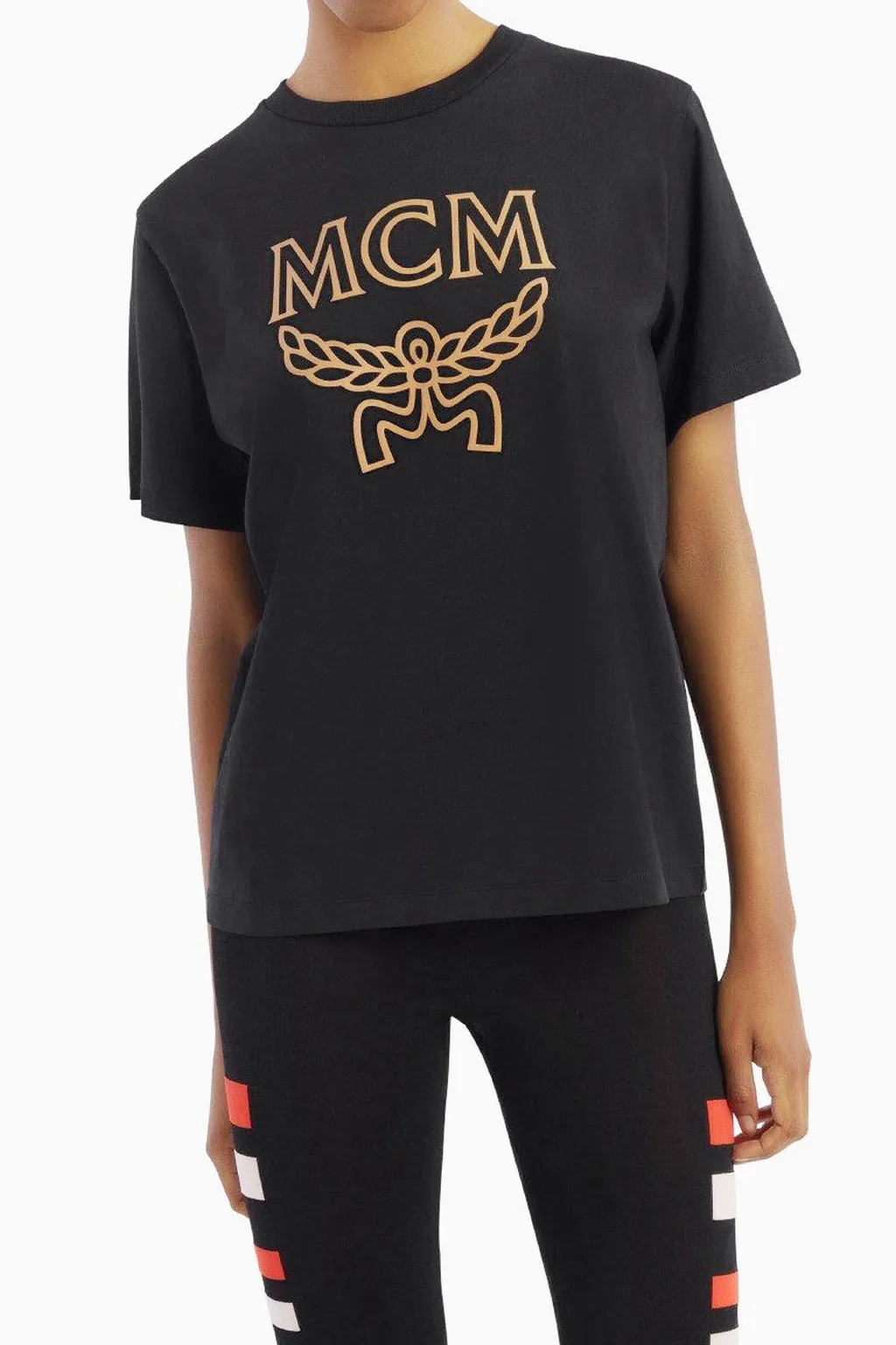 MCM Women Logo T-Shirt in Black 2