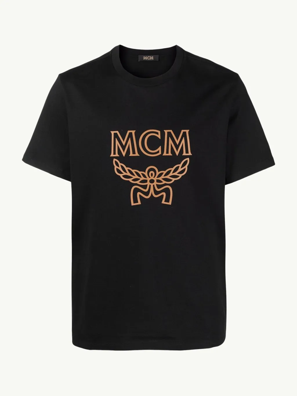 MCM Men Crew Neck T-Shirt in Black Cotton 0