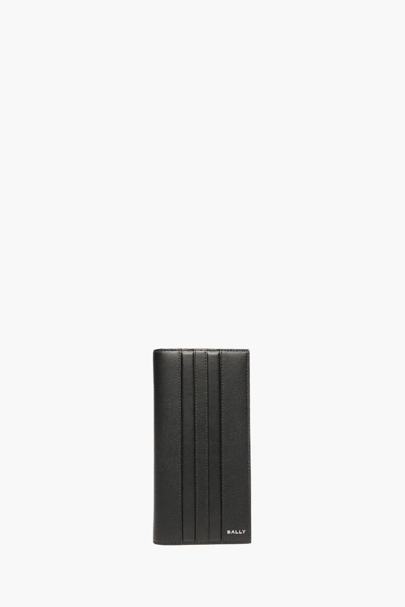 BALLY Mythos Continental Wallet in All Black Recycled Leather 0