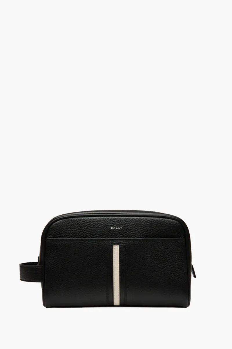 BALLY Ribbon Washbag in Black Leather 0