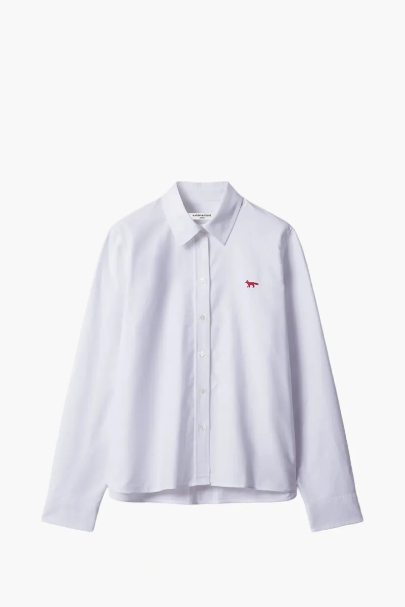 MAISON KITSUNE Women Profile Fox Regular Shirt in White Cotton 0