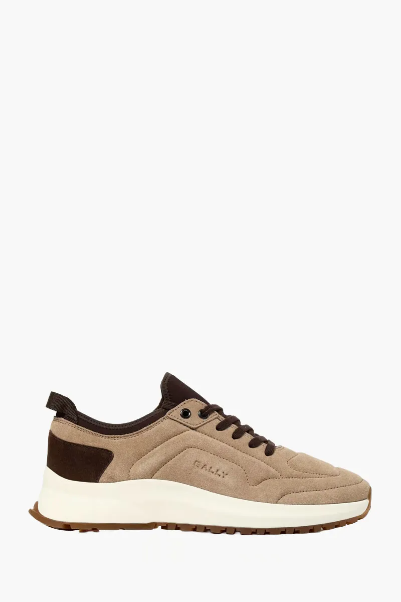 BALLY Men Outline Sneakers in Beige Calf Suede 0