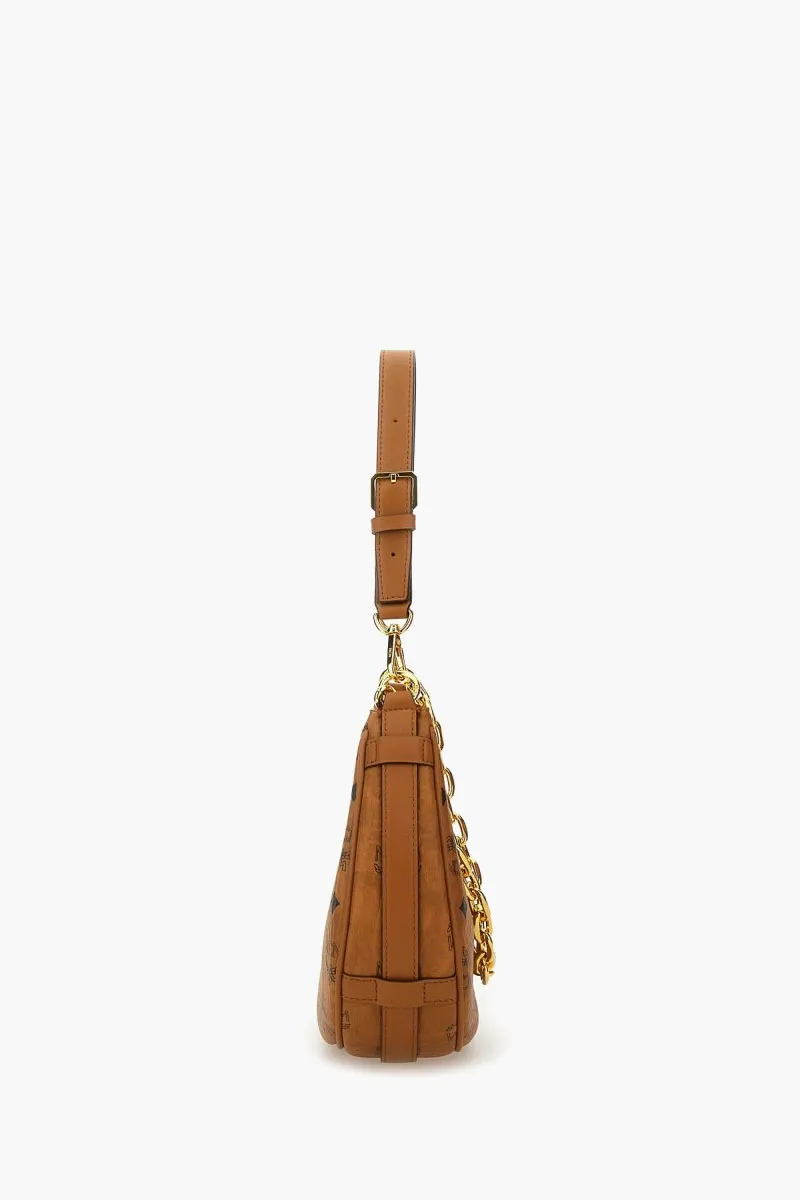 MCM Aren Chain Hobo Bag in Cognac 2