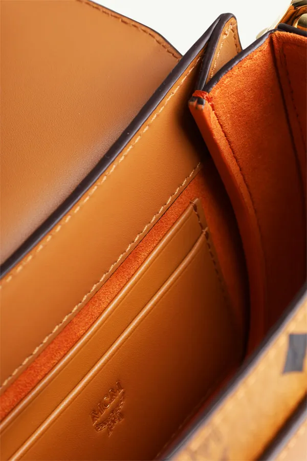 MCM Mini Patricia Round Crossbody Bag in Cognac with Top Handle 3