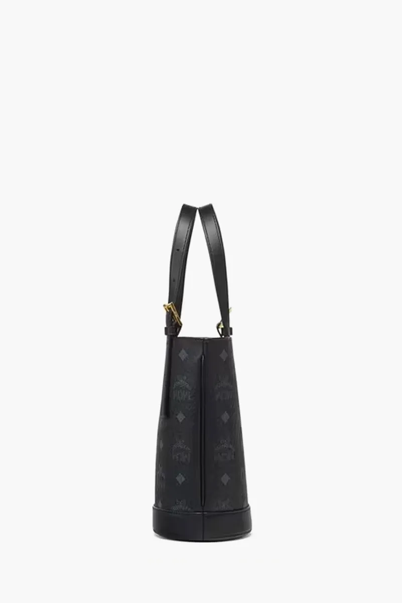 MCM Mini Aren Bucket Tote Bag in Black with Shoulder Strap 1