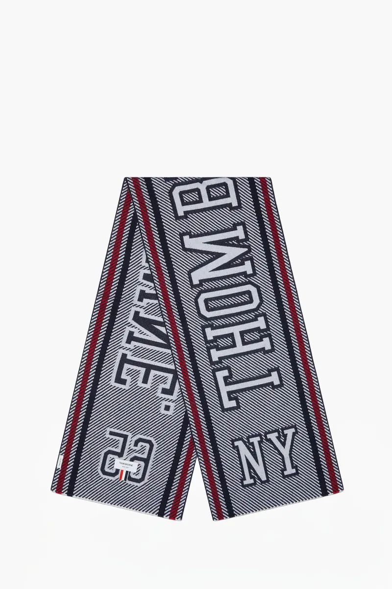 THOM BROWNE Logo Varsity Scarf in Multicolor Merino Wool 1