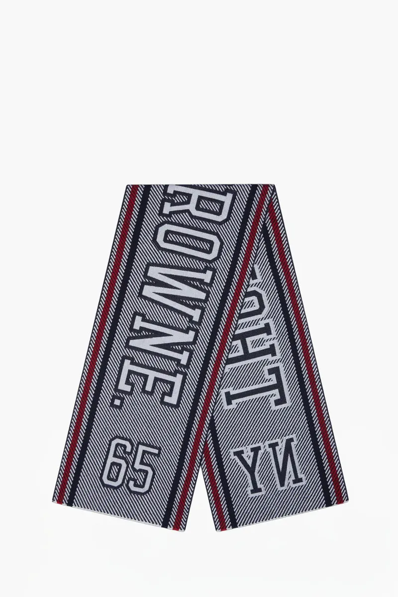 THOM BROWNE Logo Varsity Scarf in Multicolor Merino Wool 2