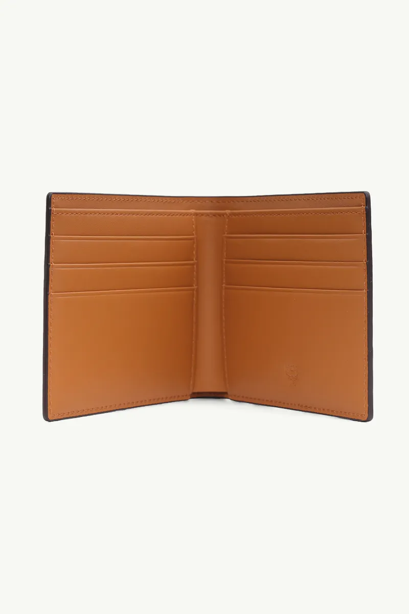 MCM Small Original Bifold Wallet in Cognac Visetos Leather 3