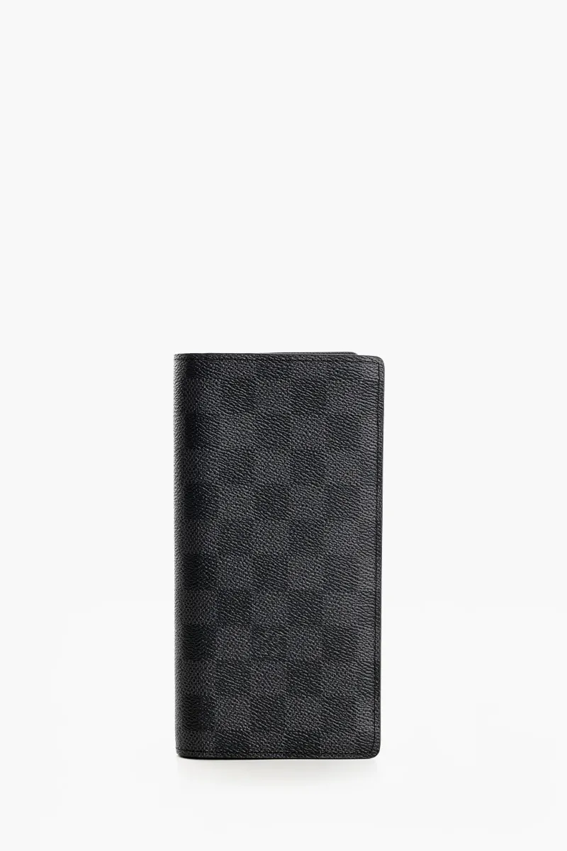 LOUIS VUITTON Brazza Wallet in Black Damier Graphite Canvas 0