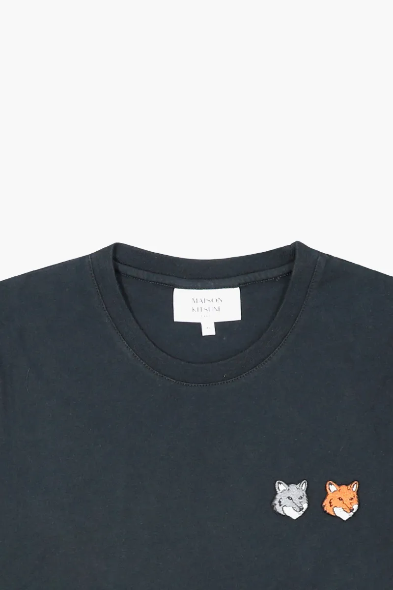 MAISON KITSUNE Women Double Fox Head Regular T-Shirt in Anthracite Cotton Jersey 2
