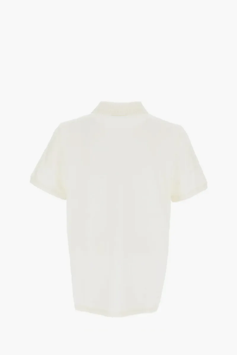 MAISON KITSUNE Men Fox Head Regular Polo Shirt in Noble Beige Cotton 1