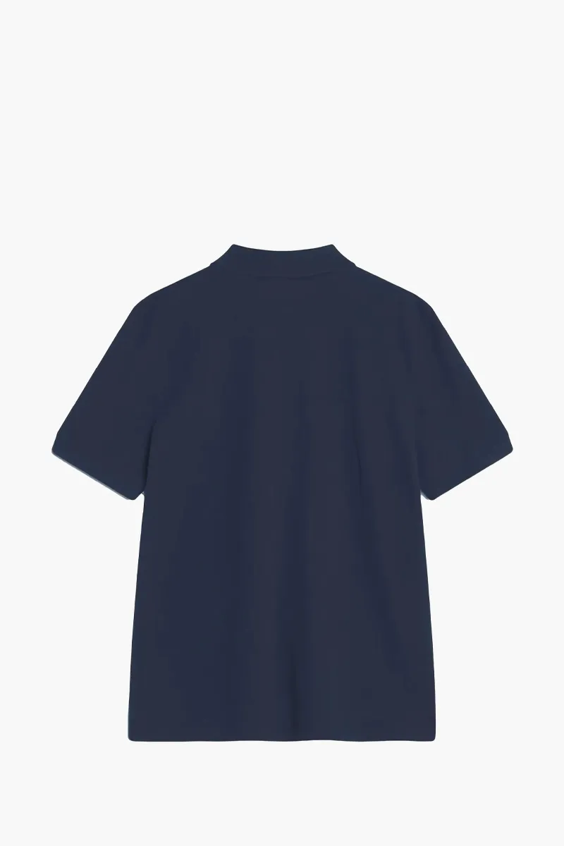 MAISON KITSUNE Men Fox Head Regular Polo Shirt in Classic Navy Cotton 1