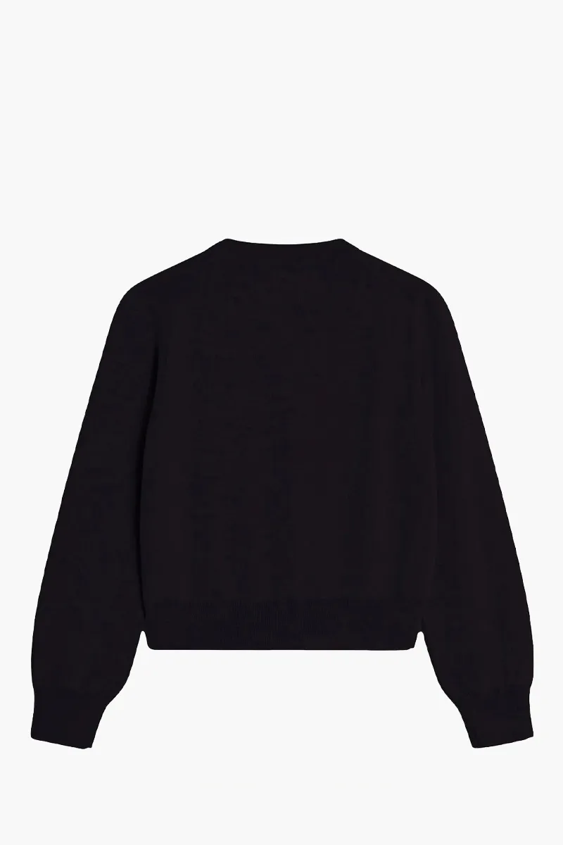 MAISON KITSUNE Women Baby Fox Patch Cardigan in Black Wool 1