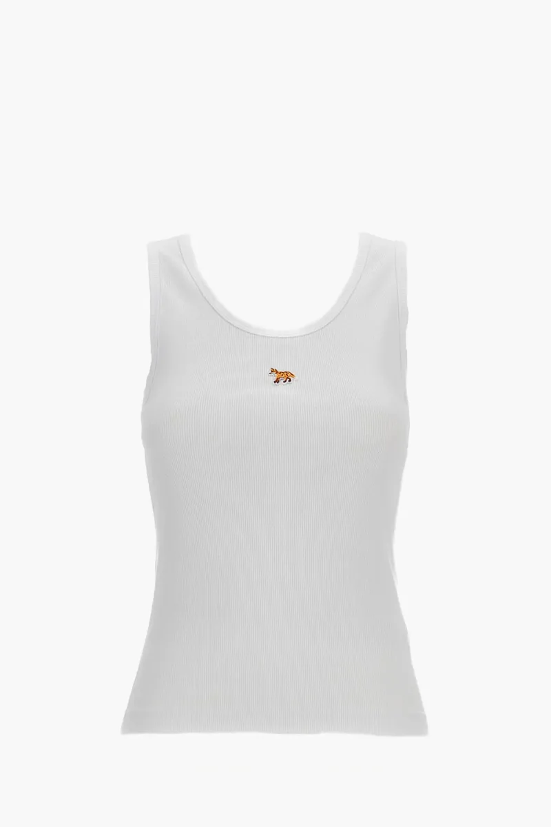 MAISON KITSUNE Women Baby Fox Tank Top in White Cotton 0