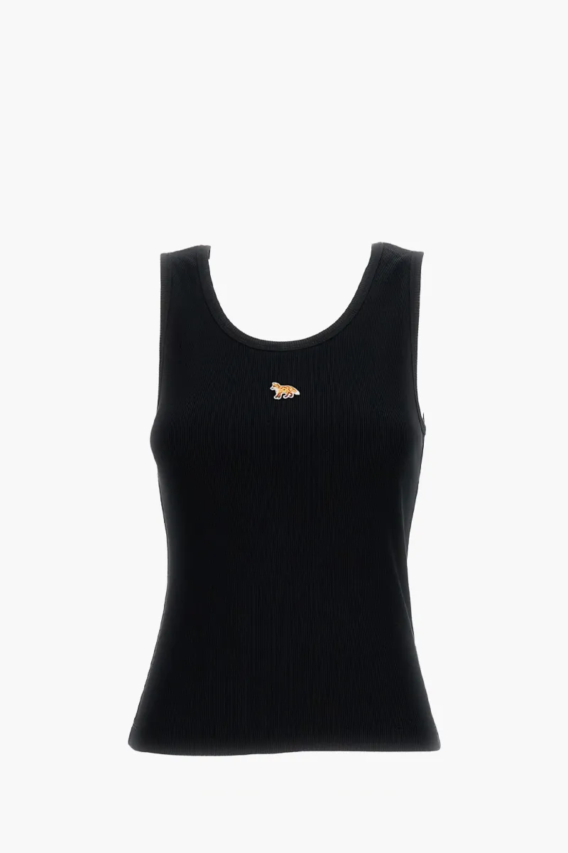 MAISON KITSUNE Women Baby Fox Tank Top in Black Cotton 0