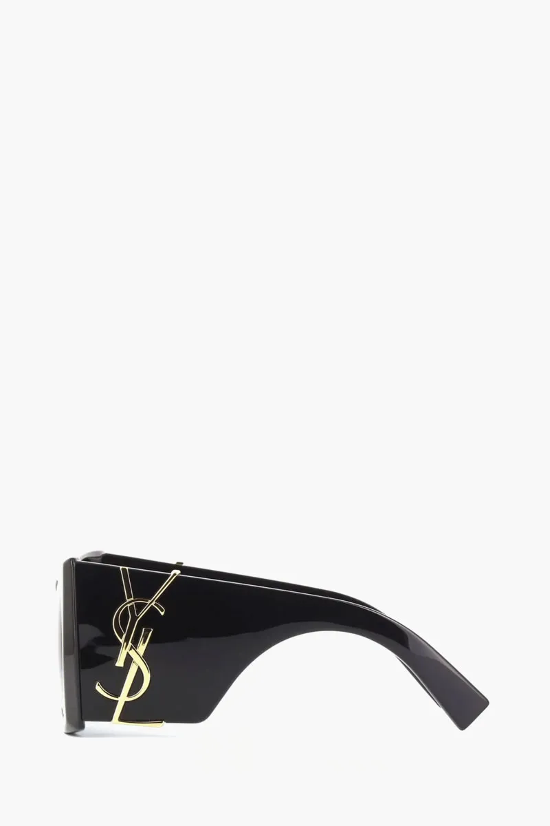 SAINT LAURENT Women Blaze Oversized Cat Eye Sunglasses in Black Acetate 2