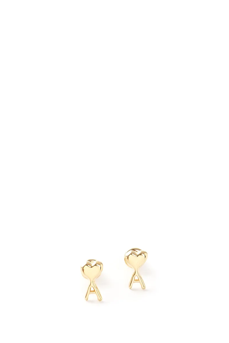 AMI Ami De Coeur Hammered Earrings in Gold Brass 0