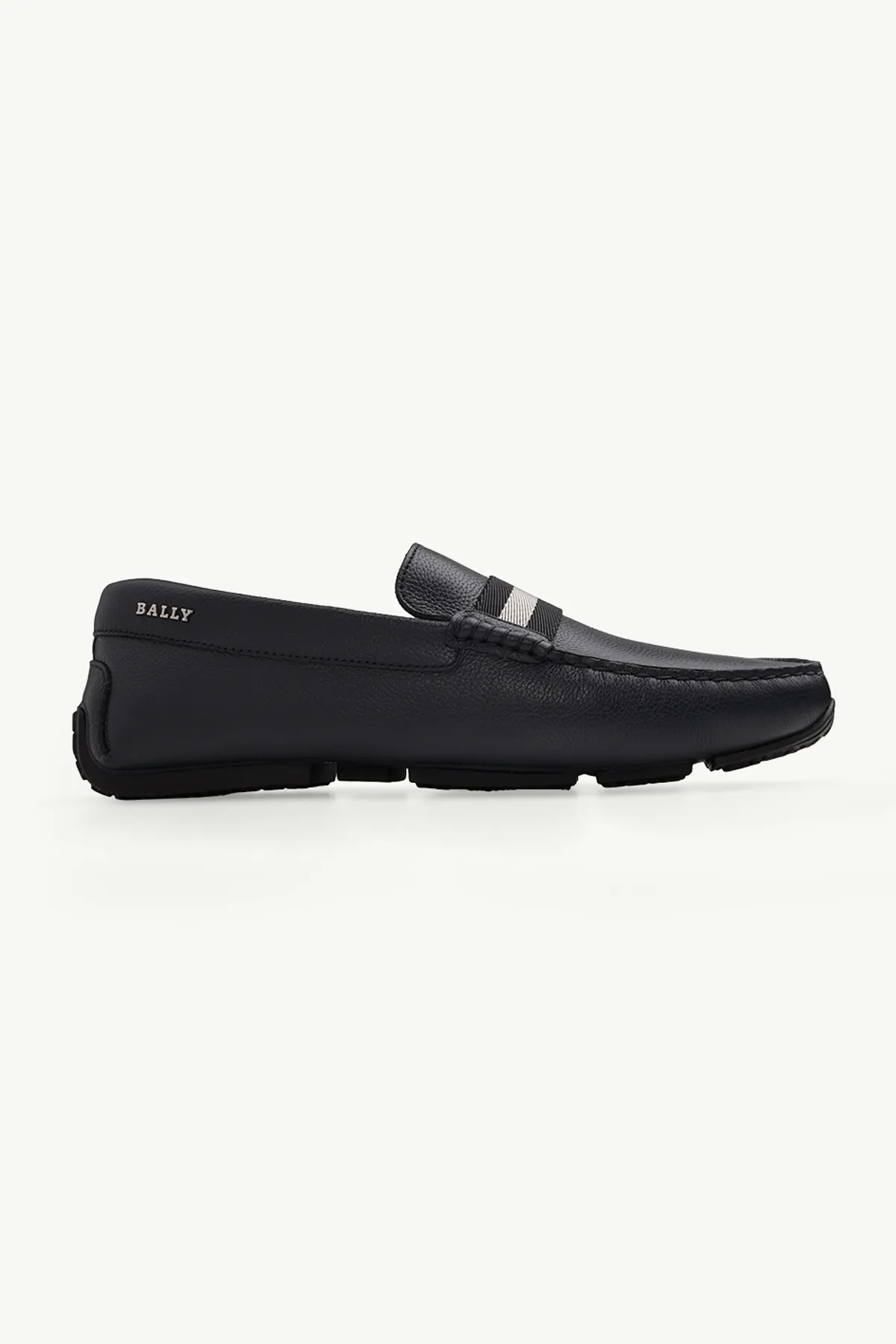 BALLY Men Driver Pearce Loafers in Navy Blue with Trainspotting Stripe