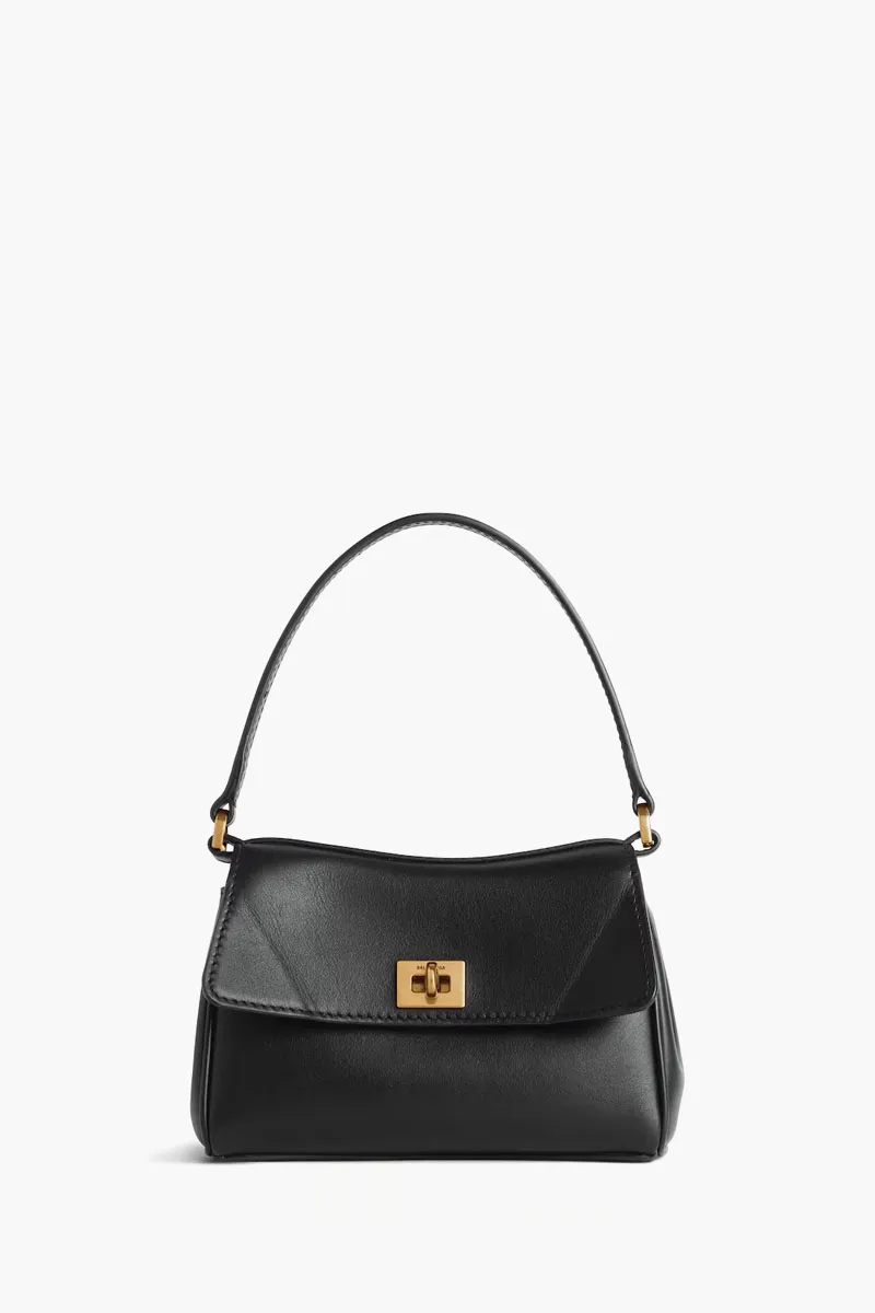 BALENCIAGA Nano Rodeo Handbag in Black With Chain Smooth Calfskin
