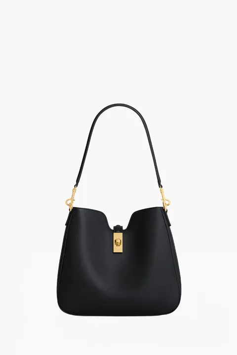 CELINE Small Camille 16 Soft Bag in Black Smooth Calfskin