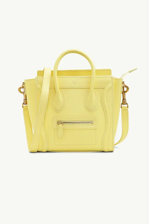 CELINE Nano Luggage Bag in Acacia Drummed Leather