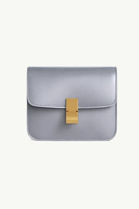 CELINE Teen Classic Box Shoulder Bag in Light Charcoal GHW